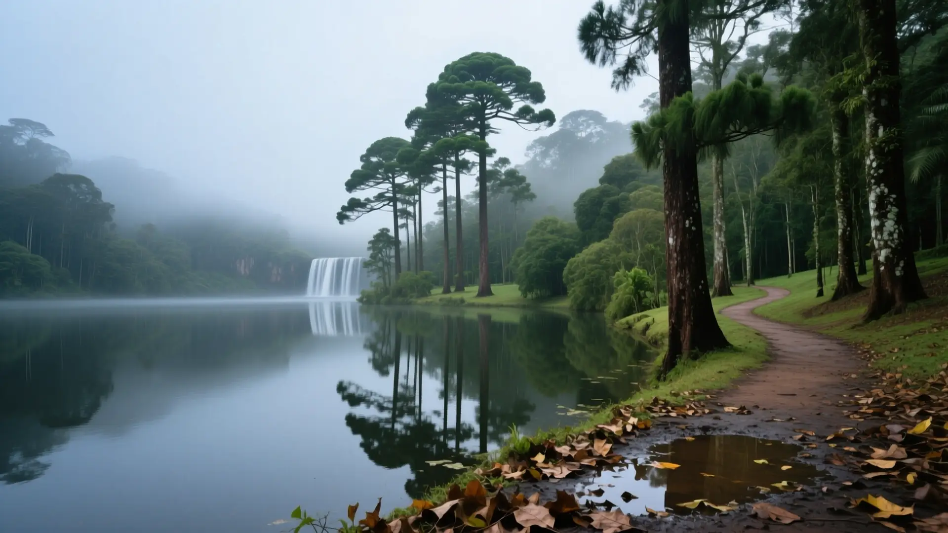 Ilustração do Parque Cachoeira com as araucárias em Araucária, PR, na página sobre médico para emagrecer em Araucária.