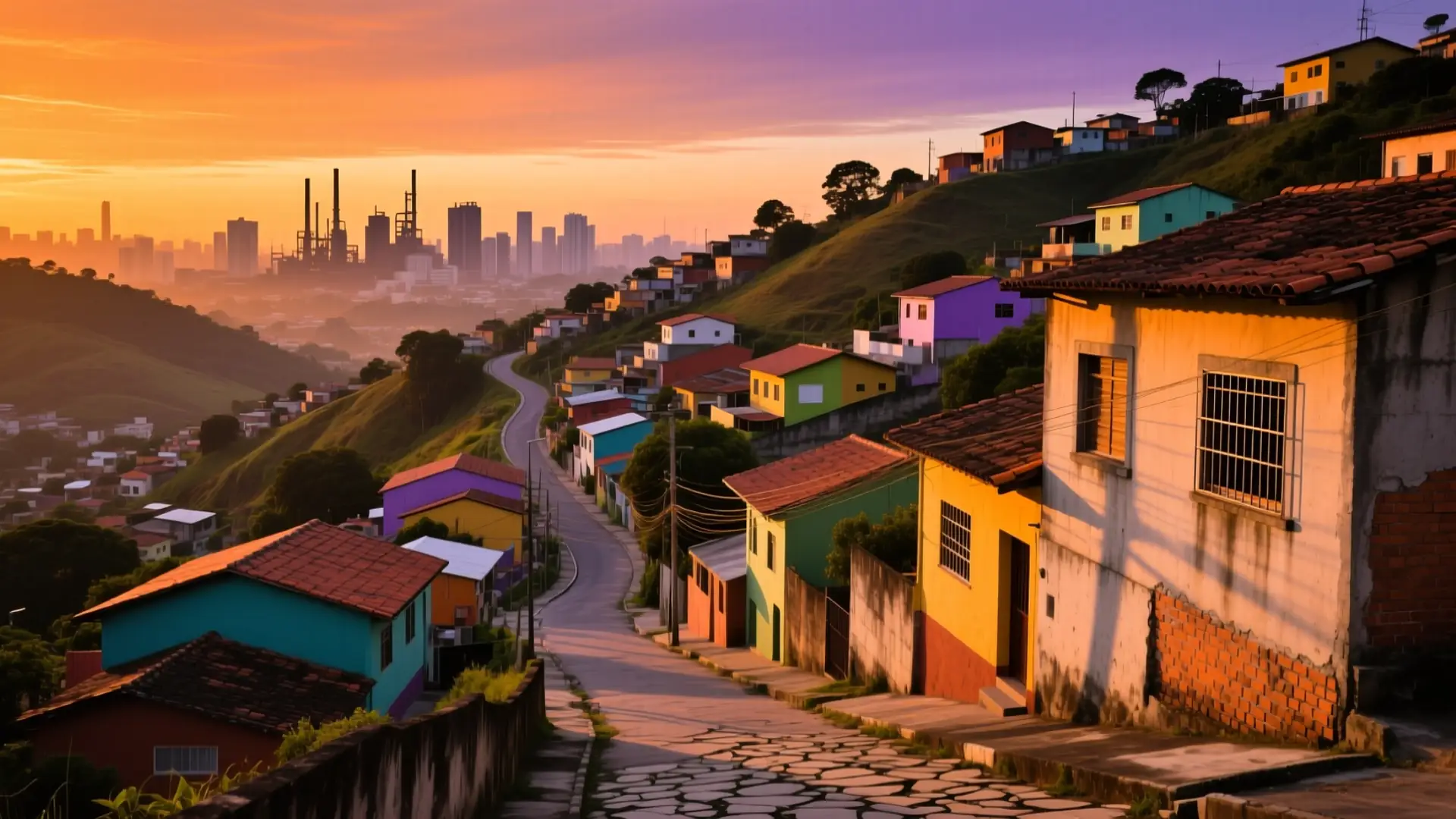 Ilustração da cidade em relevo de morros em Diadema, SP, na página sobre médico para emagrecer em Diadema.