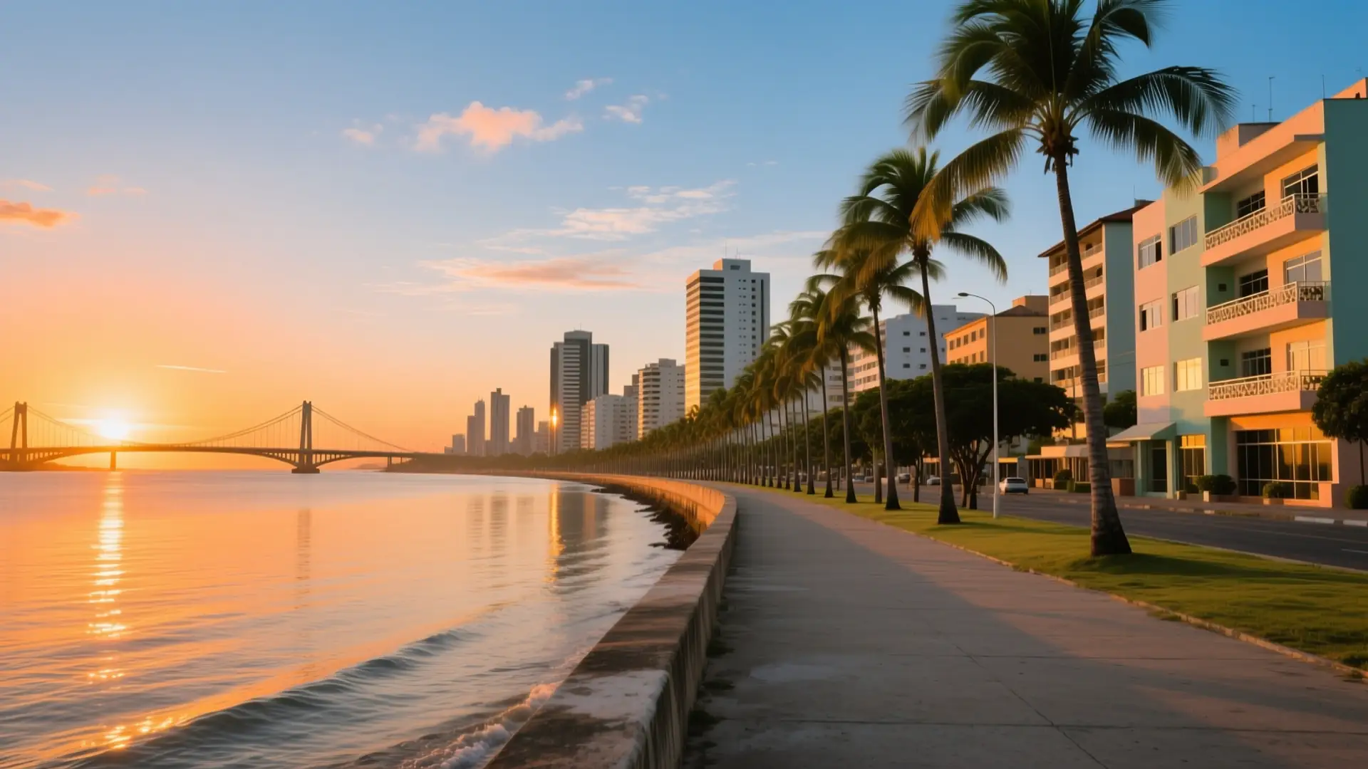 Ilustração da Ponte dos Ingleses e do calçadão da Beira-Mar em Fortaleza, CE, na página sobre médico para emagrecer em Fortaleza.