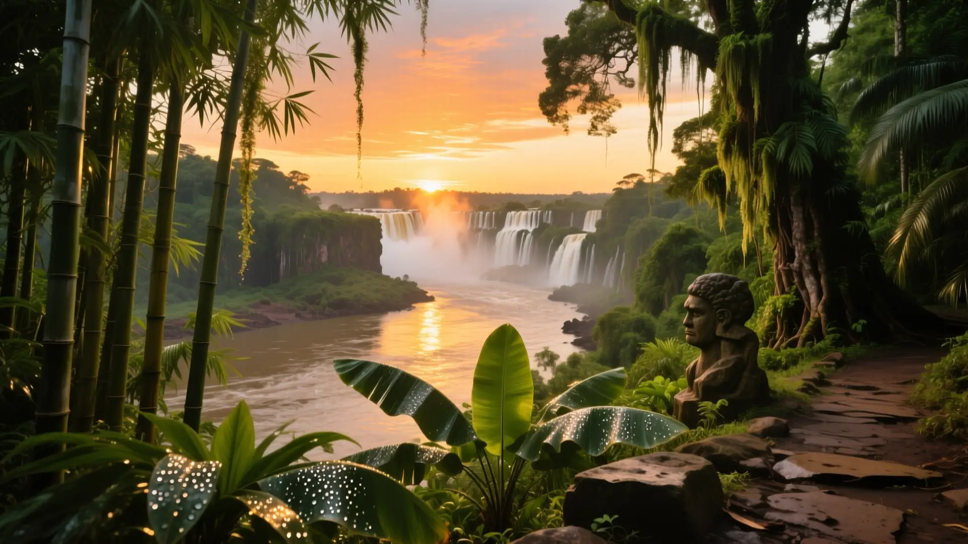 Ilustração do rio Iguaçu com a mata nas margens em Foz do Iguaçu, PR, na página sobre médico para emagrecer em Foz do Iguaçu.