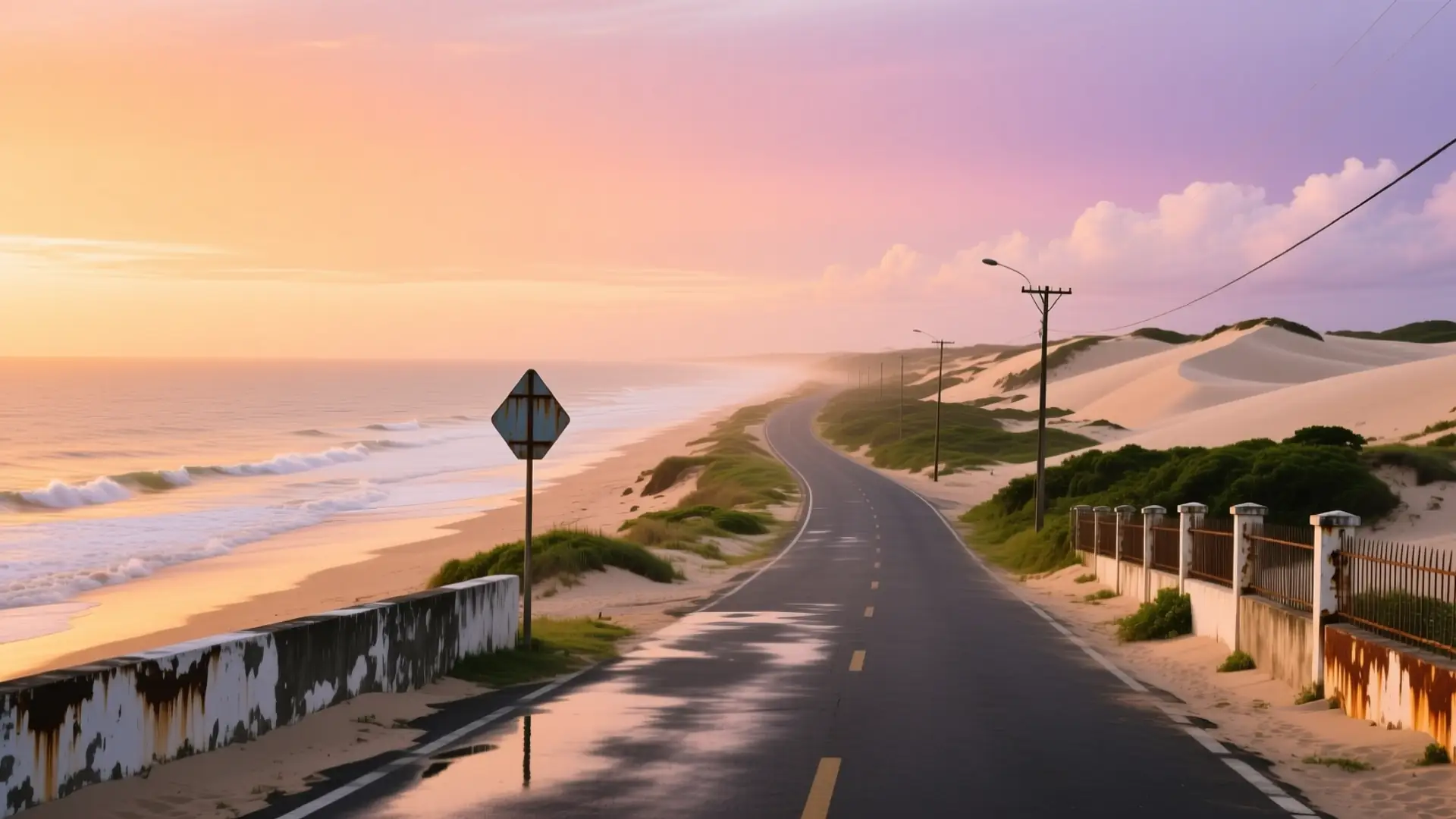 Ilustração da Via Costeira entre o mar e as dunas em Natal, RN, na página sobre médico para emagrecer em Natal.